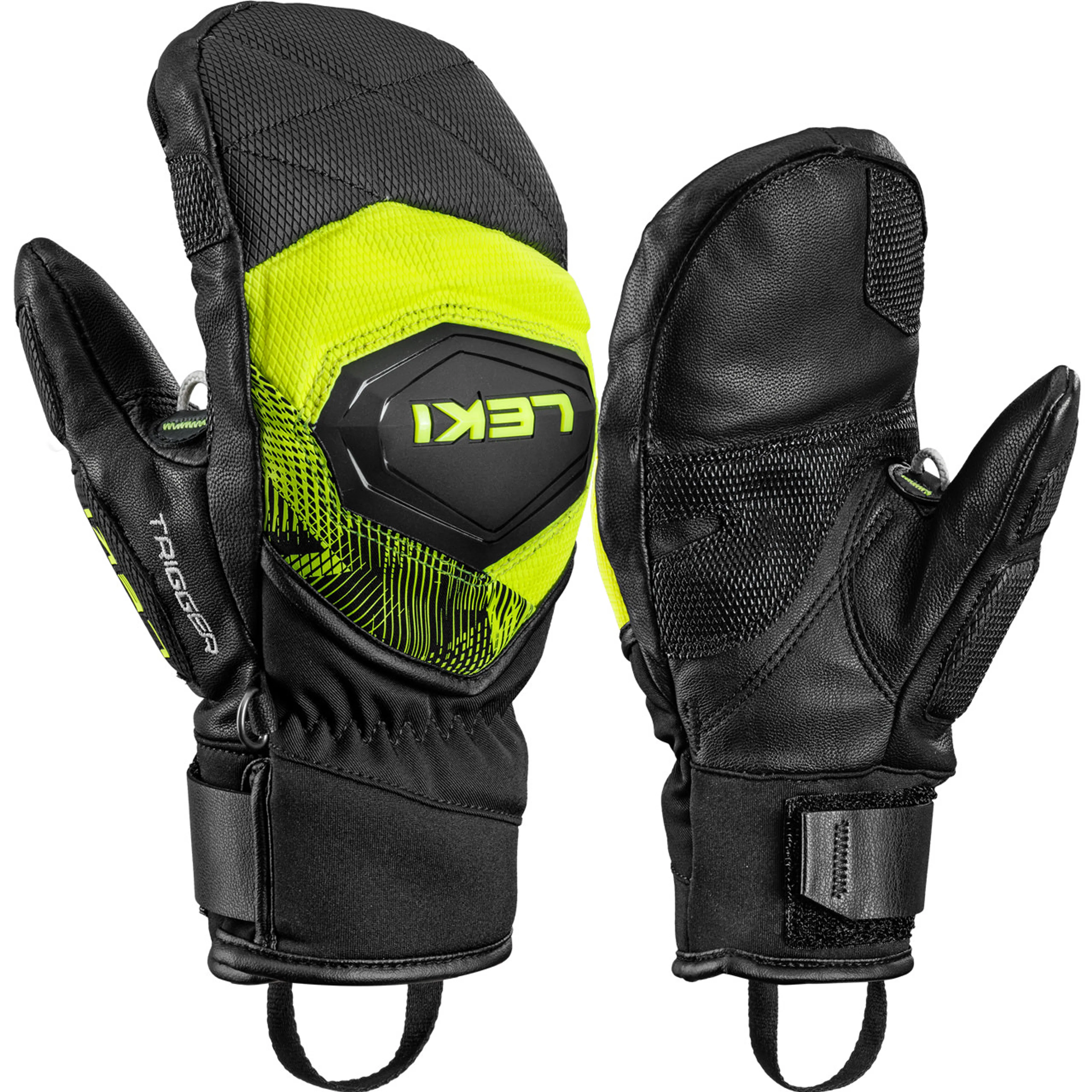 Варежки Leki WCR PRO TR, чёрный, неоново-жёлтый, детские
