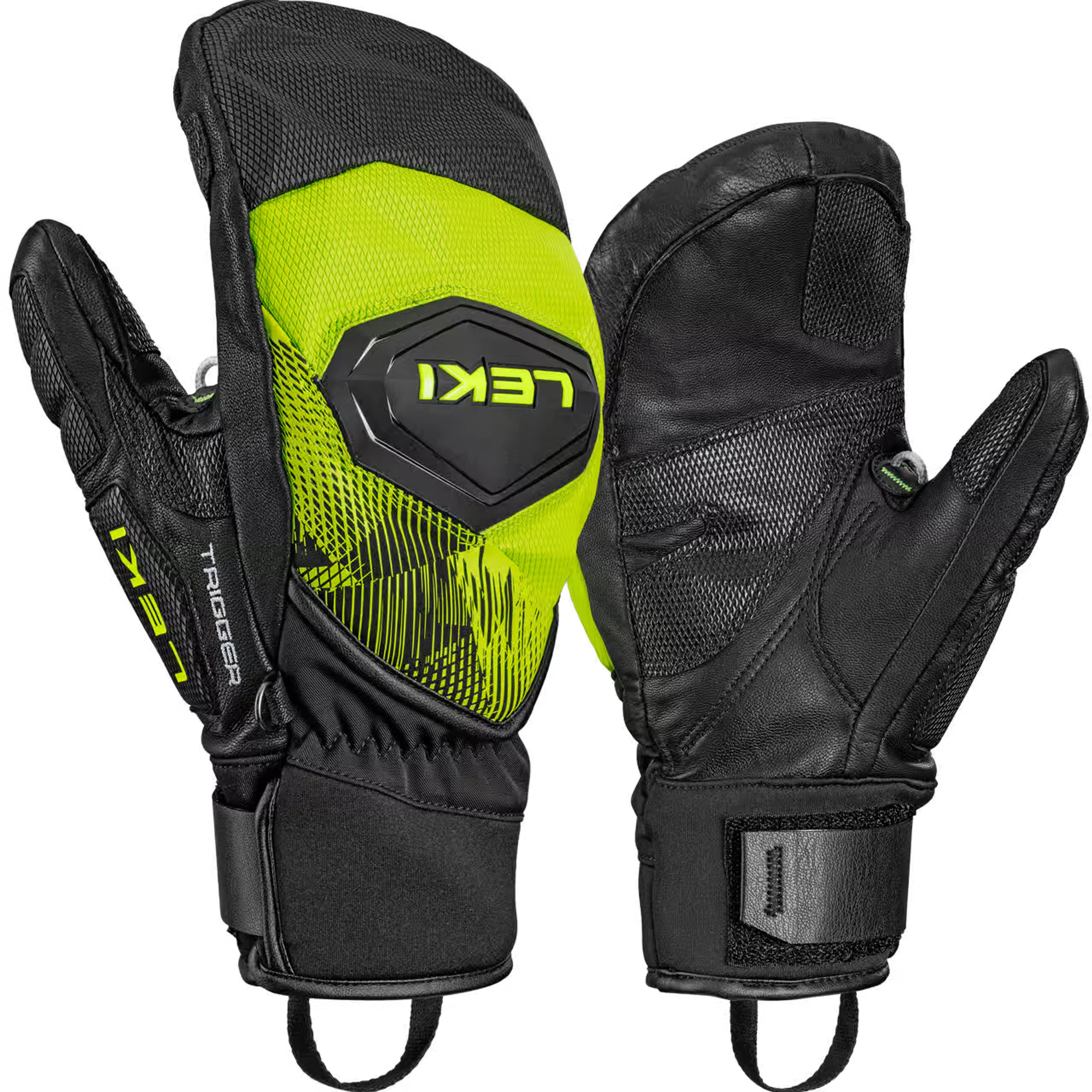 Варежки Leki WCR PRO TR, чёрный, неоново-жёлтый
