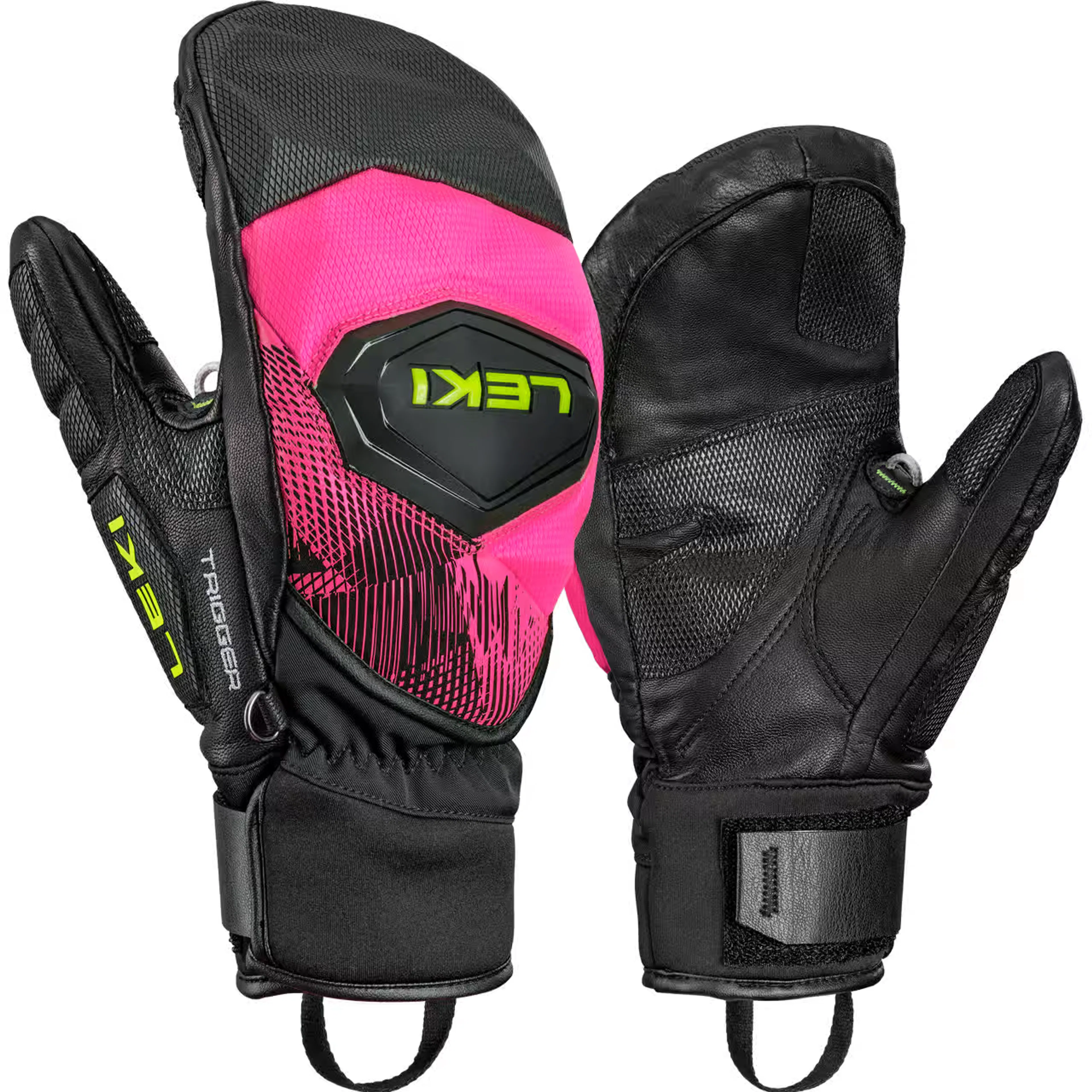Варежки Leki WCR PRO TR, чёрный, неоново-розовый
