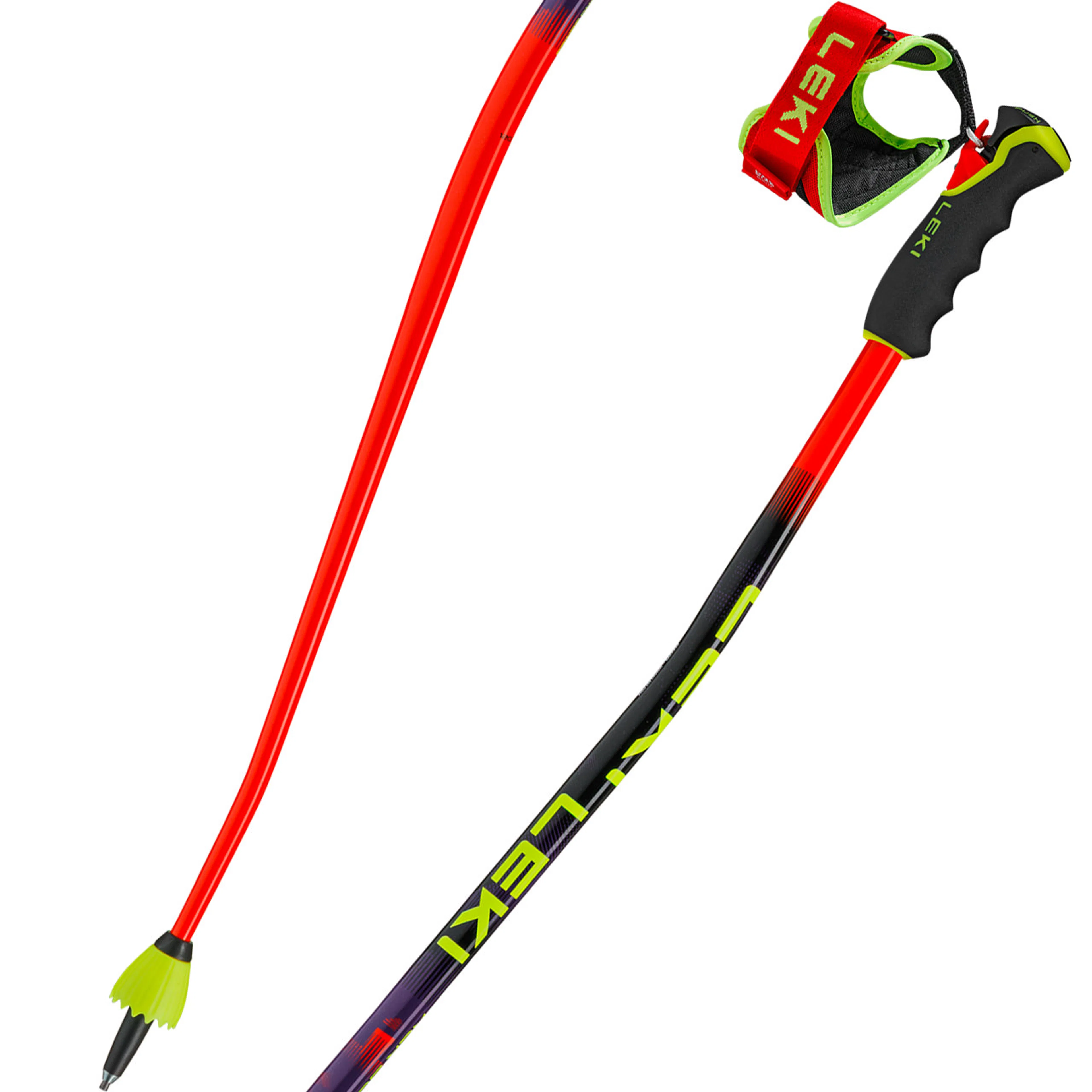 Лыжные палки Leki WCR SG DH TR bright violet neonyellow, красный