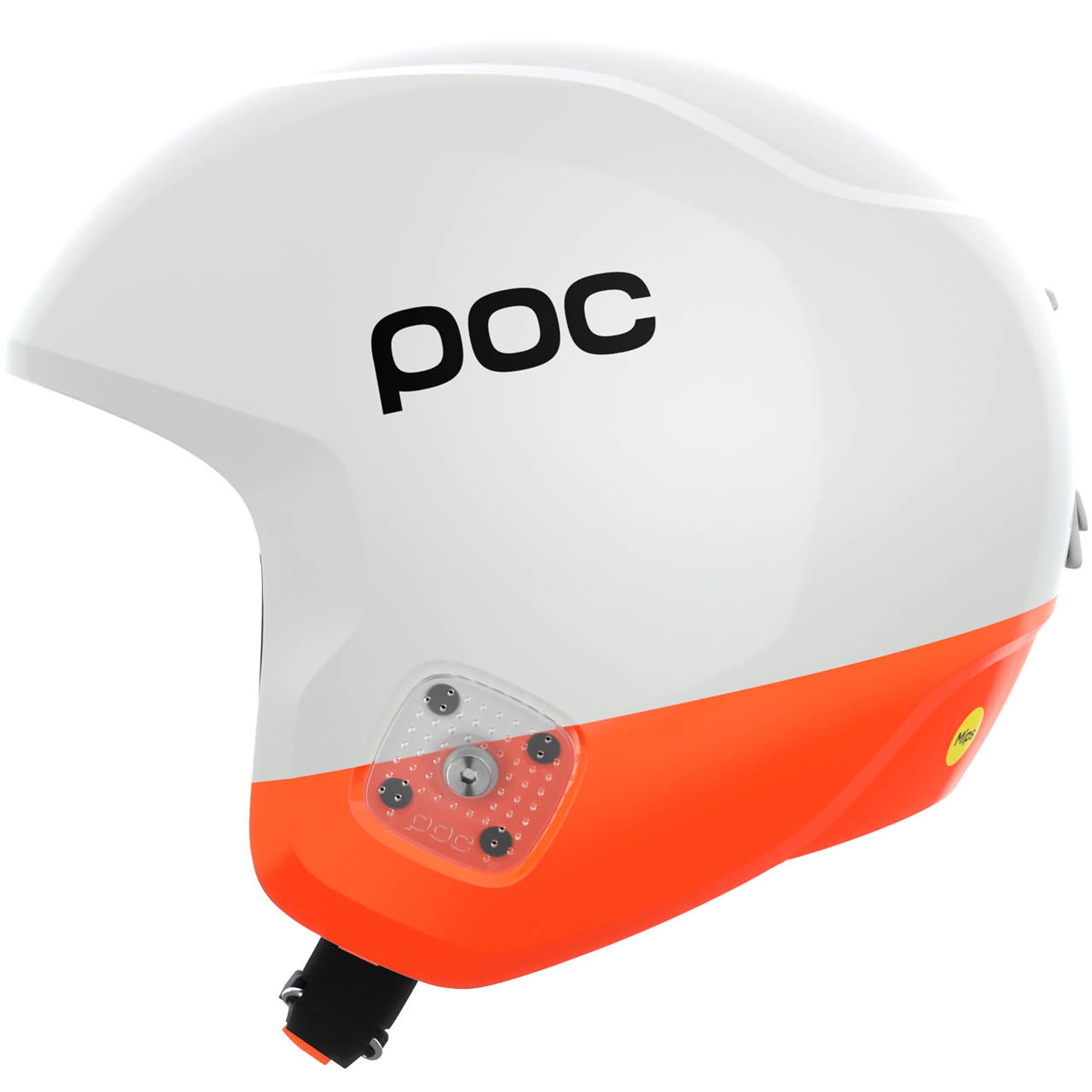Шлем POC Skull Dura X Mips hydrogen fluorescent, белый, оранжевый
