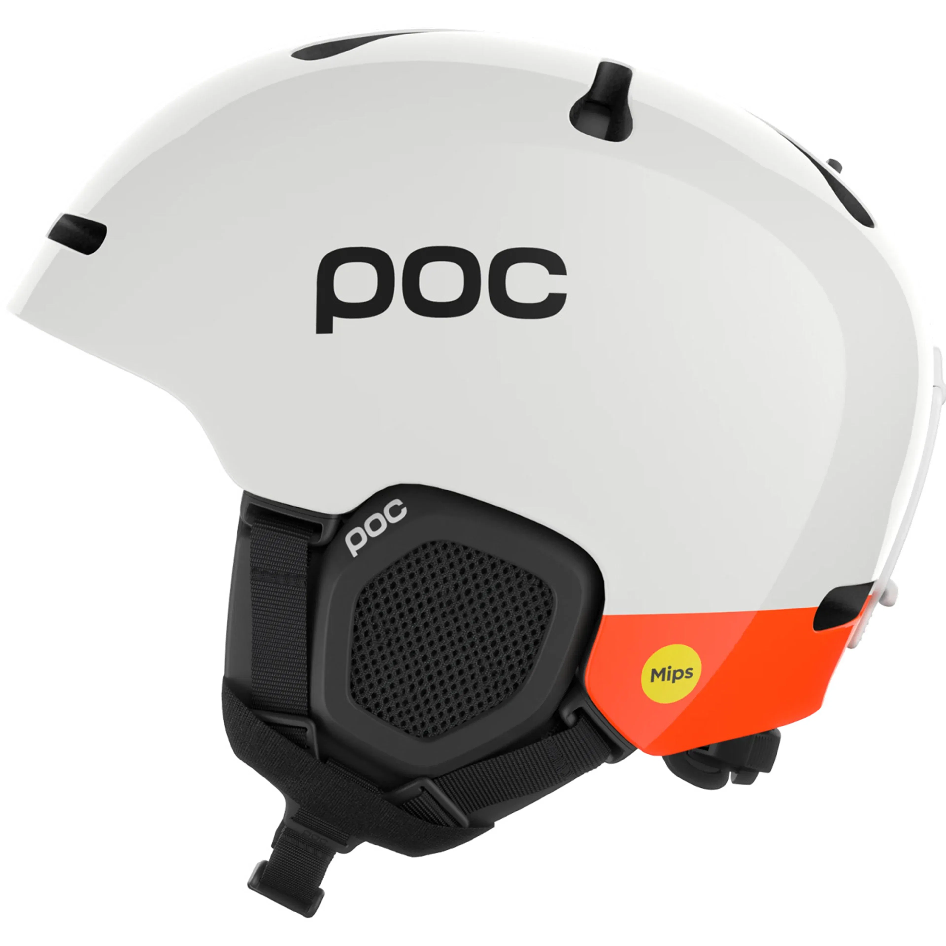 Шлем POC Fornix Mips hydrogen fluorescent, белый, оранжевый