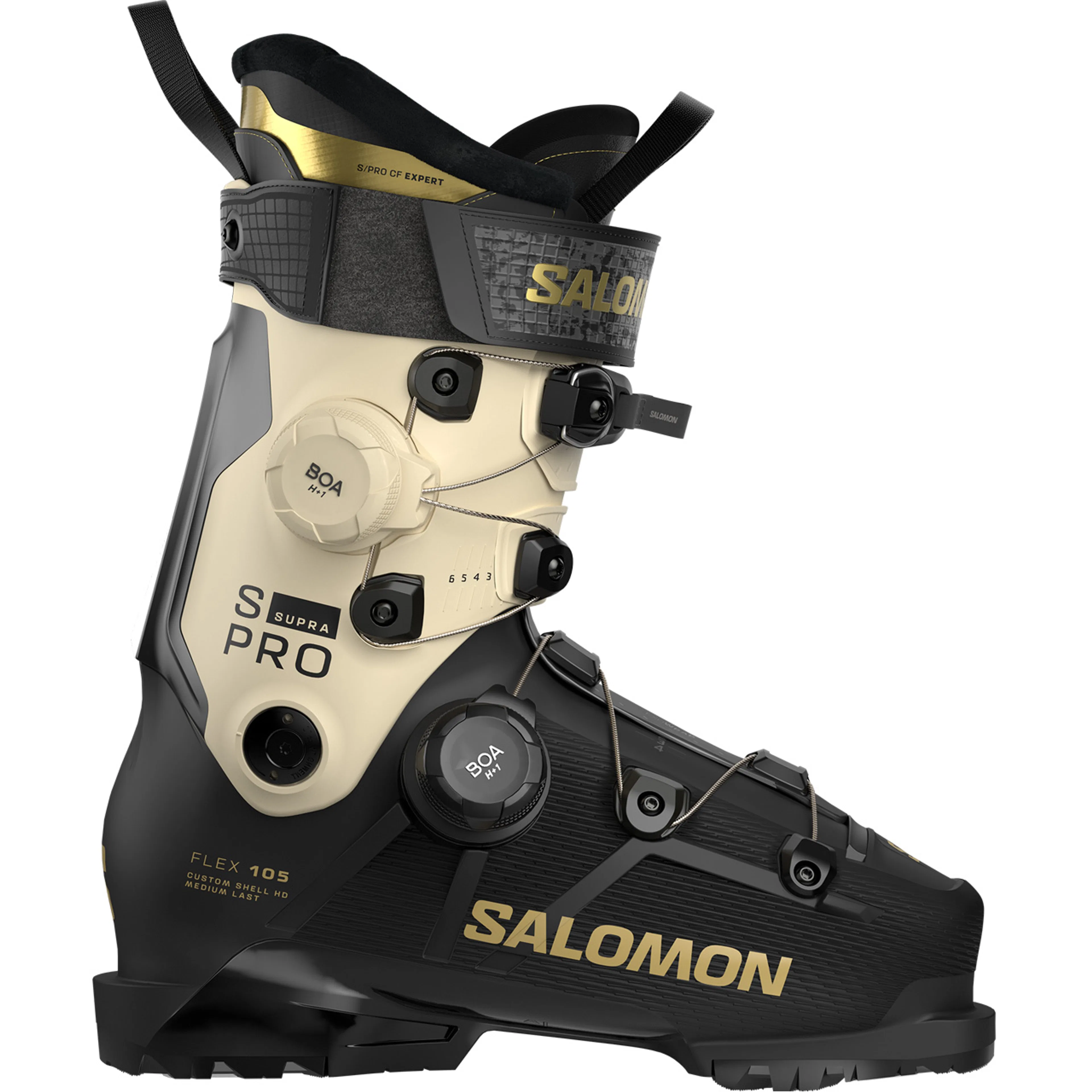 Горнолыжные ботинки Salomon S Pro Supra DUAL BOA 105 W birch metal, чёрный, золотой