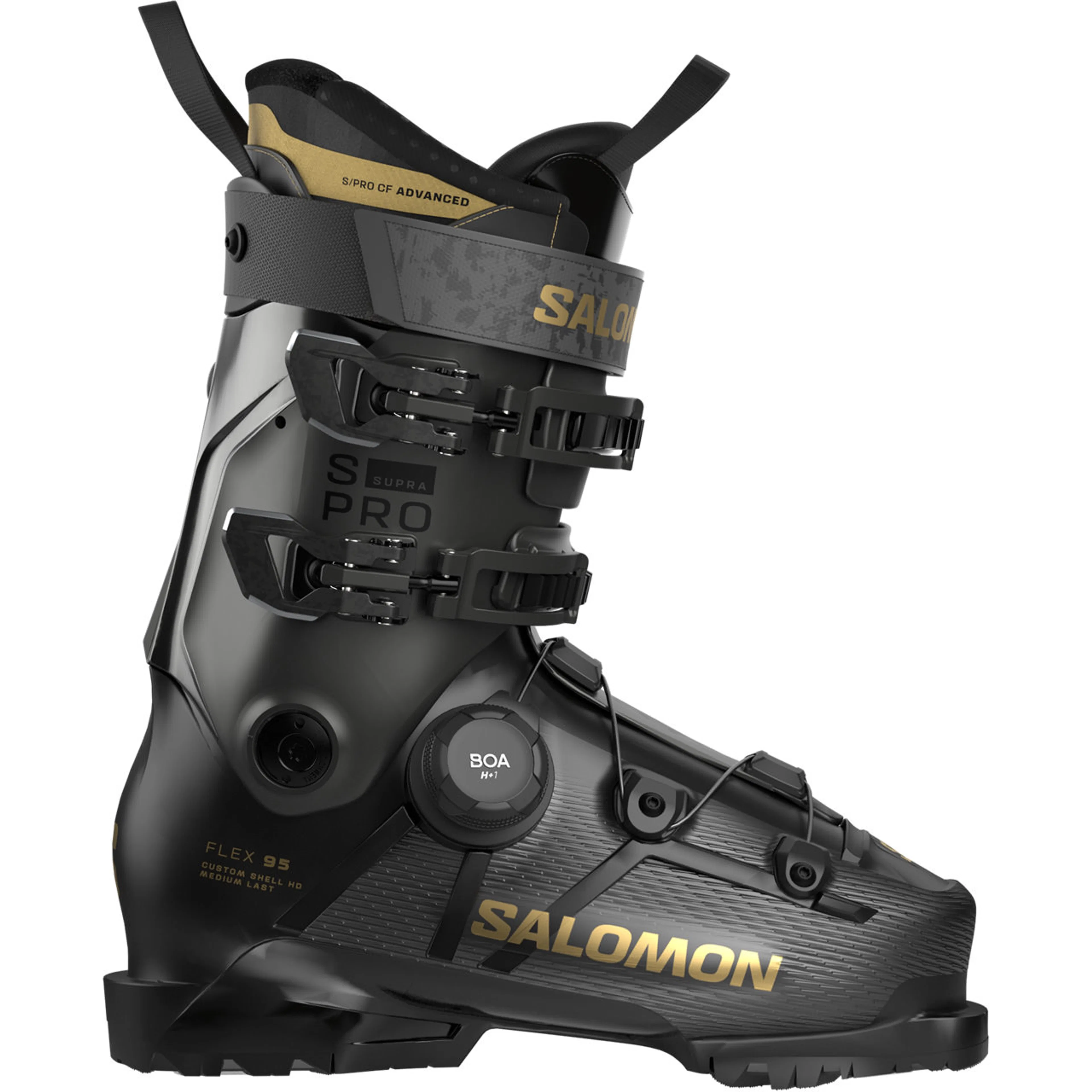 Горнолыжные ботинки Salomon S Pro Supra BOA 95 W beluga metal metal, чёрный, золотой