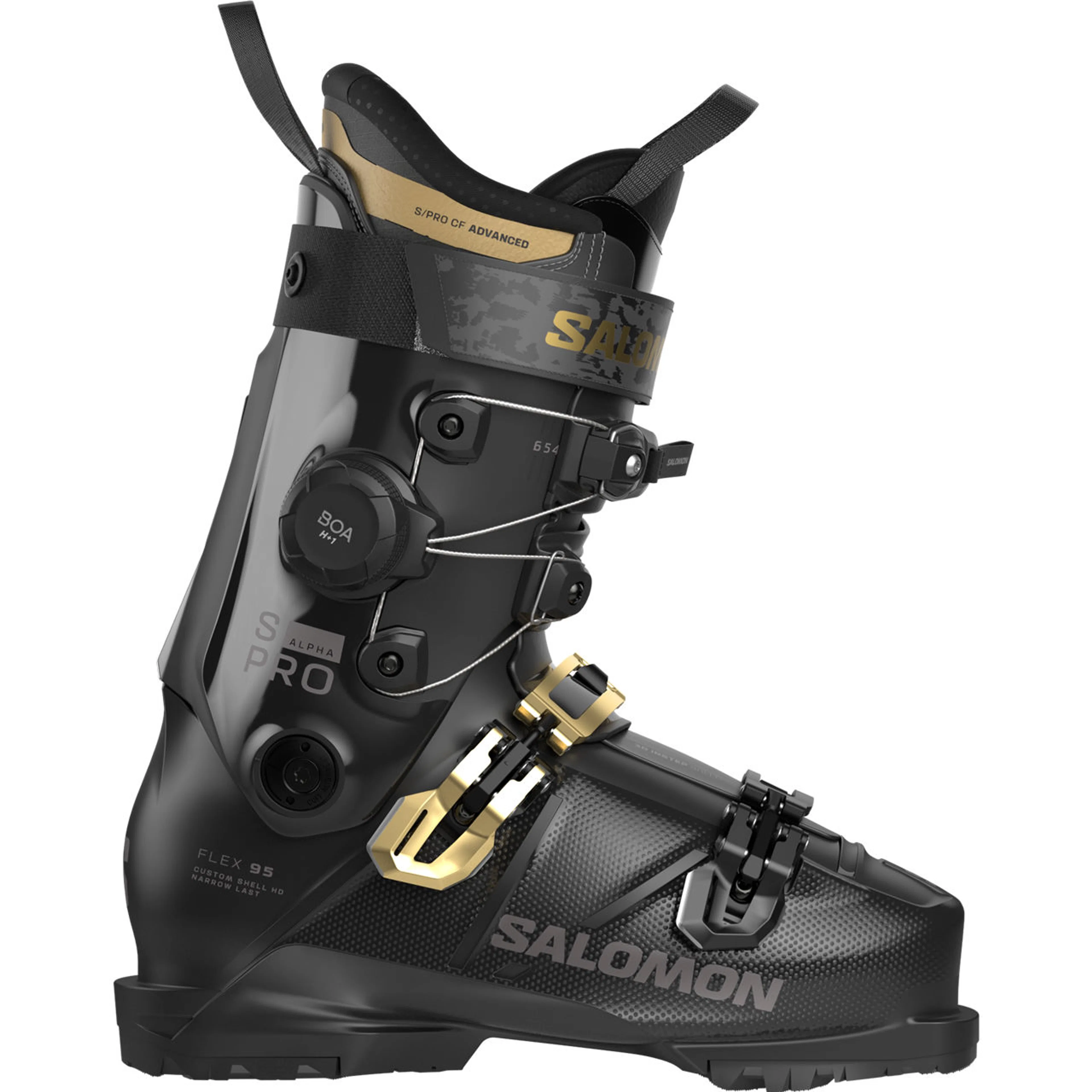 Горнолыжные ботинки Salomon S Pro Alpha C BOA 95 W metal, чёрный, золотой
