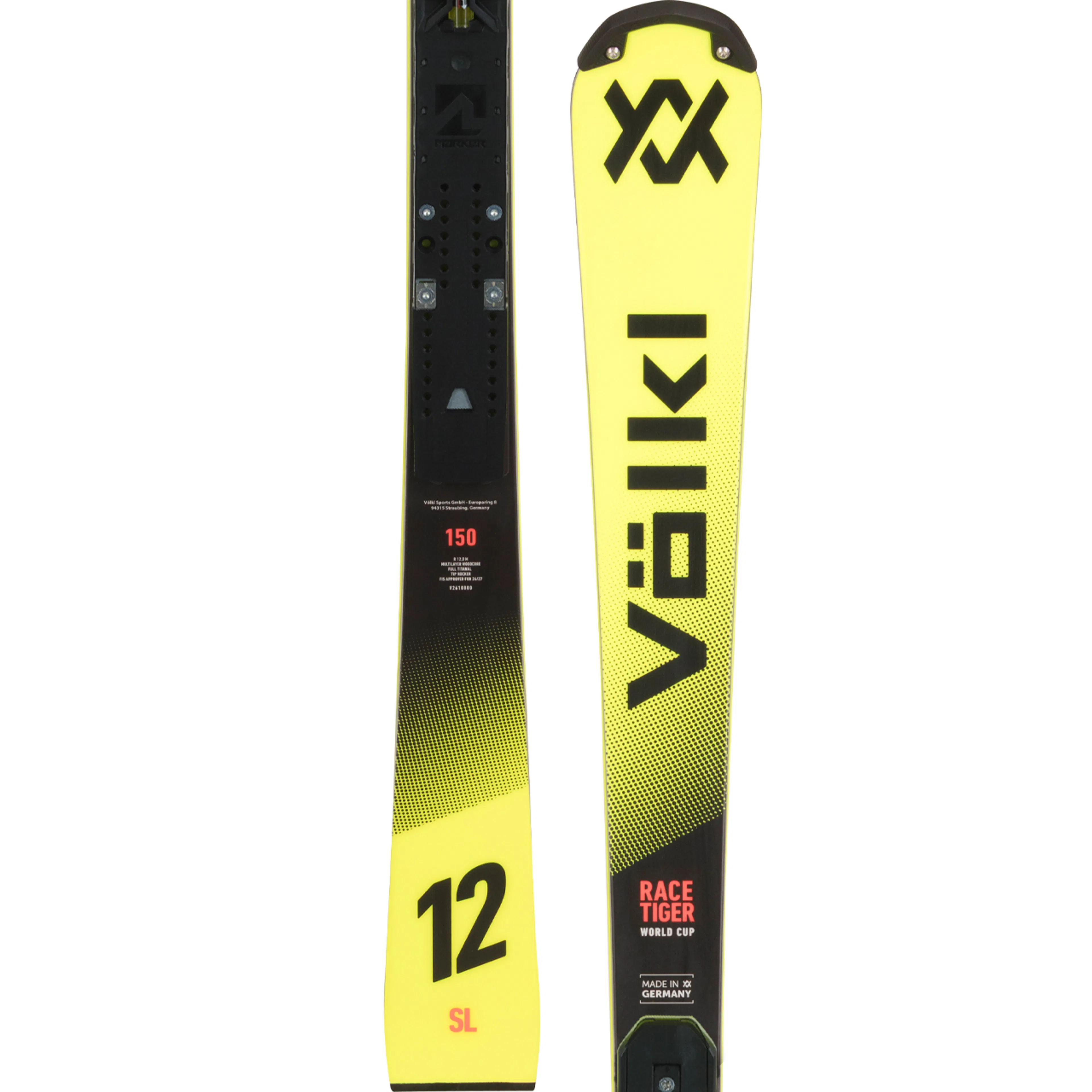 Горные лыжи Völkl Racetiger SL R WC Plate U16 U14, детские