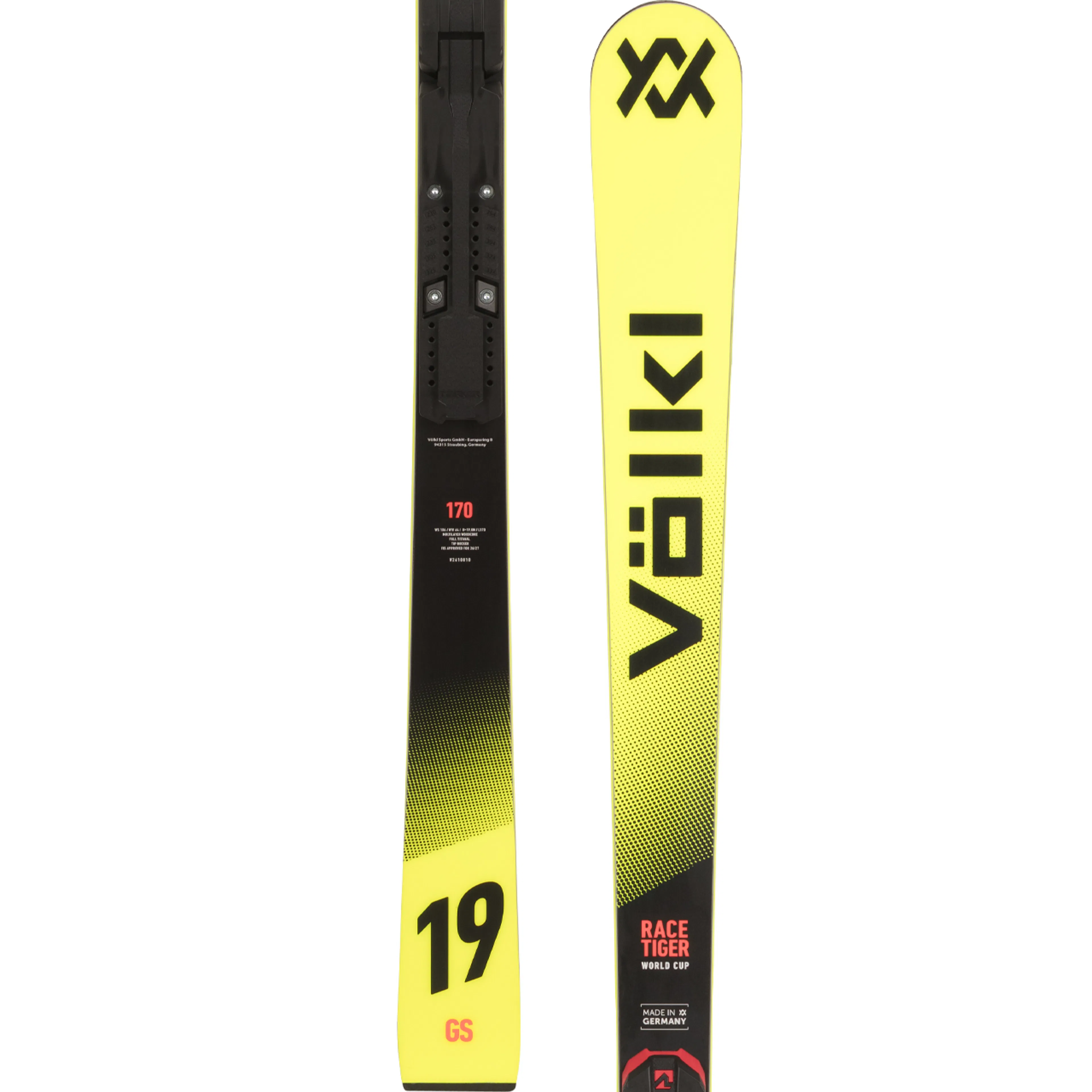 Горные лыжи Völkl Racetiger GS R Plate U14 U12 U10 U8, детские