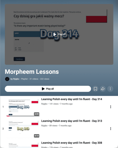 This guy made a video of his Polish learning journey.
