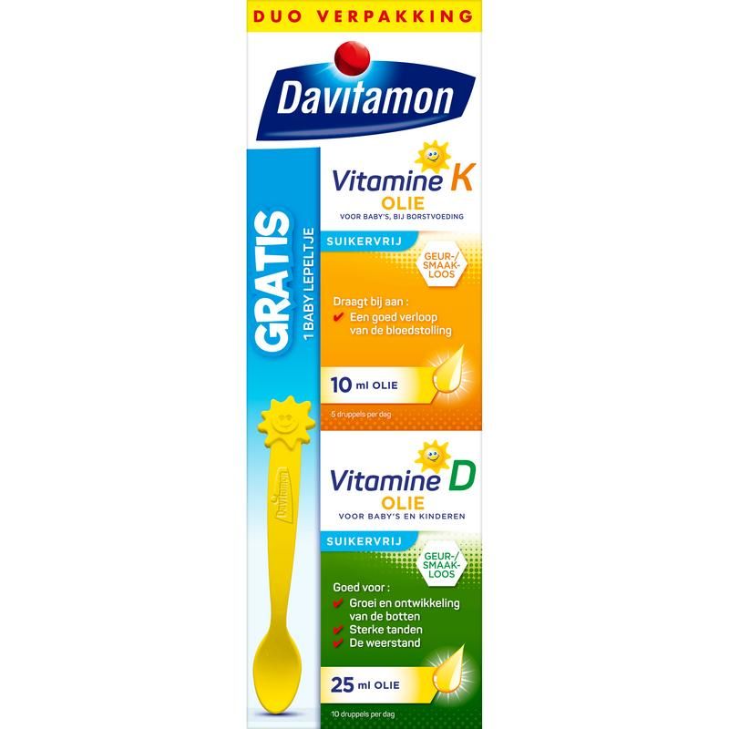 Davitamon Baby Vitamine D 25ml + Vitamine K 10ml Olie