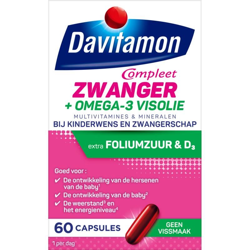 Davitamon Mama Compleet Zwanger Omega 3 Visolie - Multivitamine  zwangerschap met | bol.com