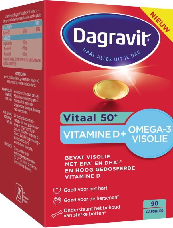 Dagravit Vitaal 50+ Vit D+omega 3 Visolie Capsule