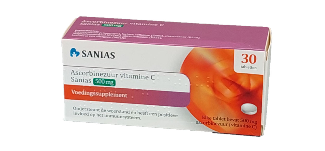 Vrijlating Groene achtergrond Paine Gillic Ascorbinezuur Vitamine C Tablet 500mg Apotex