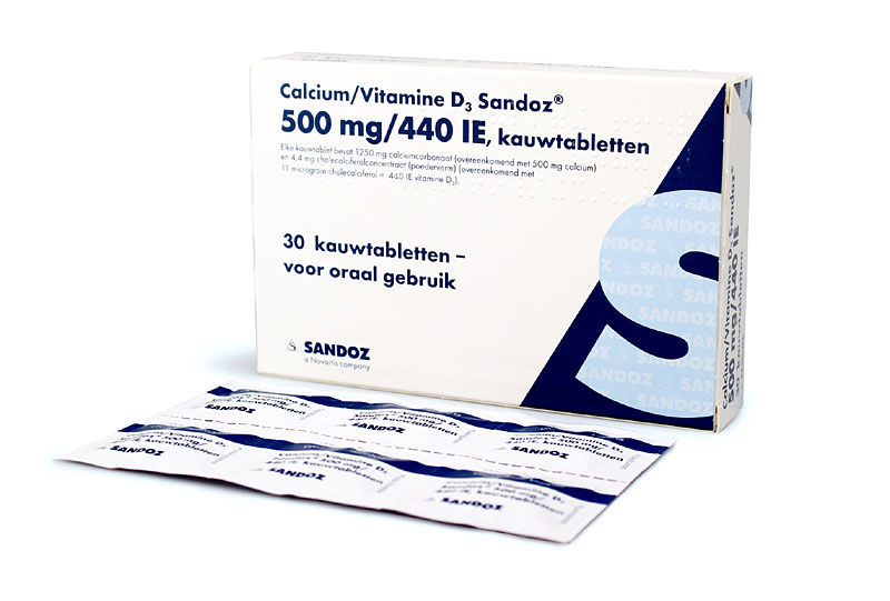 een keer boezem Veranderlijk Calcium/vitamine D3 Sandoz Kauwtablet 500mg/440ie