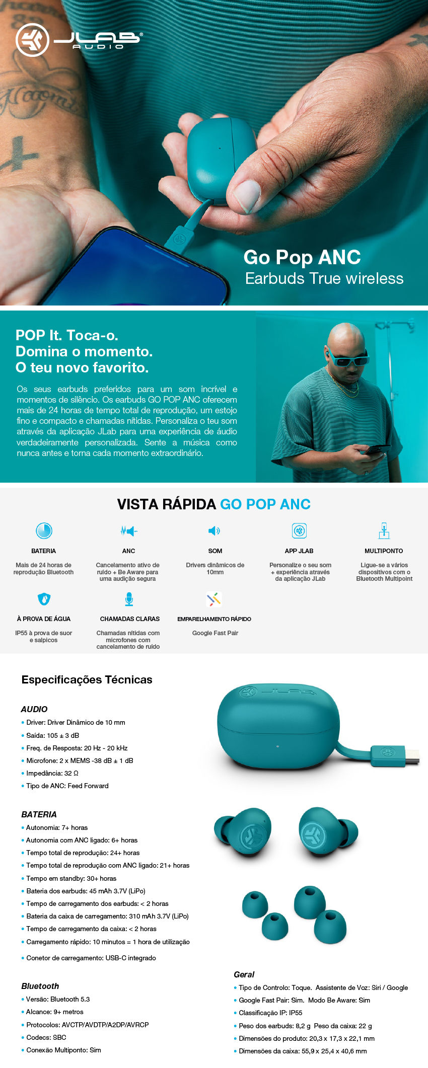 LP Pop ANC Teal