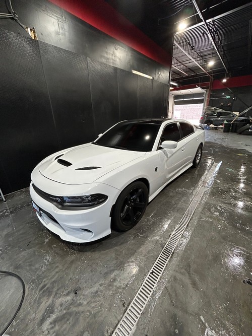 Dodge Hellcat paint correction and ceramic coating — deep gloss finish