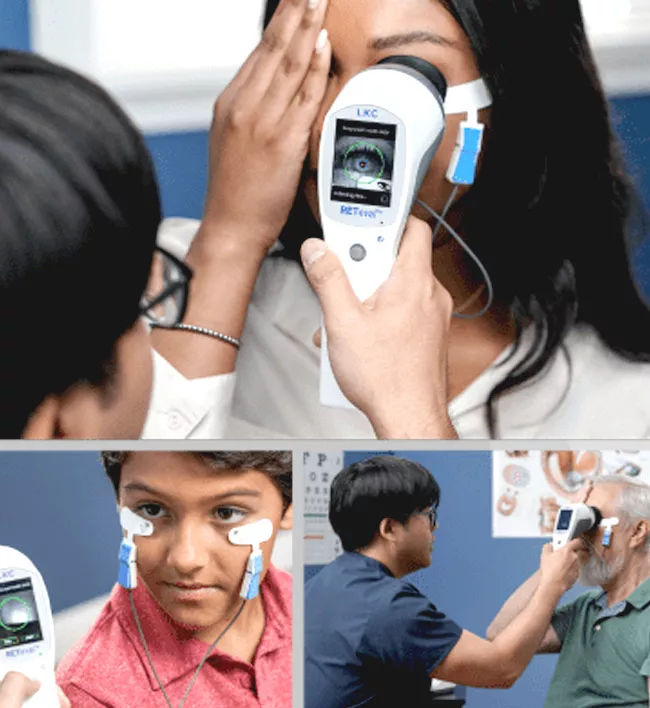 Electroretinography (ERG) testing used to evaluate retinal function at Clear Perspective EyeCare in Albuquerque, NM