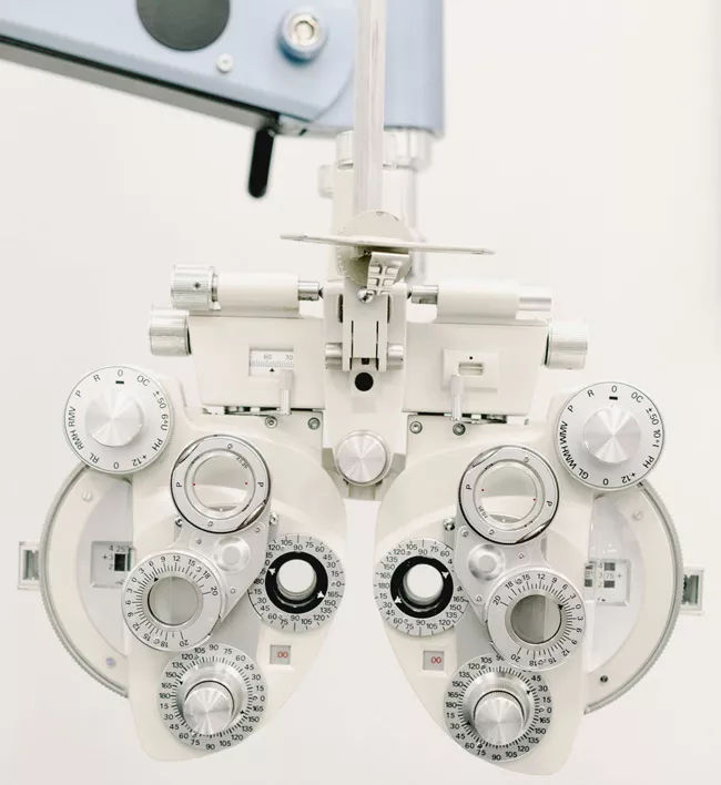 Visual field testing equipment used during comprehensive eye exams at Clear Perspective EyeCare in Albuquerque, NM