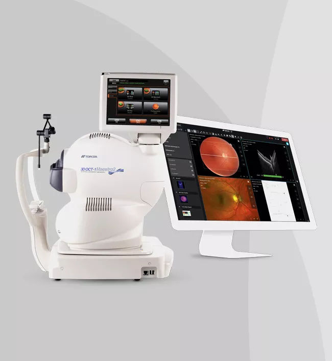 Topcon Maestro2 OCT used for detailed retinal imaging and advanced eye diagnostics at Clear Perspective EyeCare