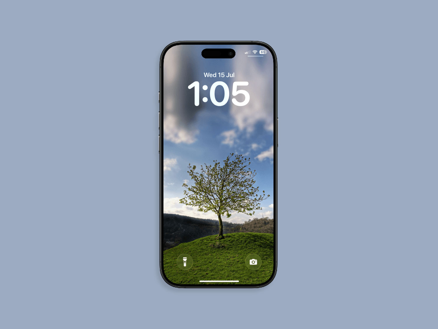 Tree on a hill phone wallpaper