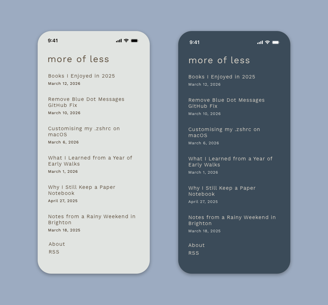 mobile-more-of-less-blog-dark-and-light-home-page