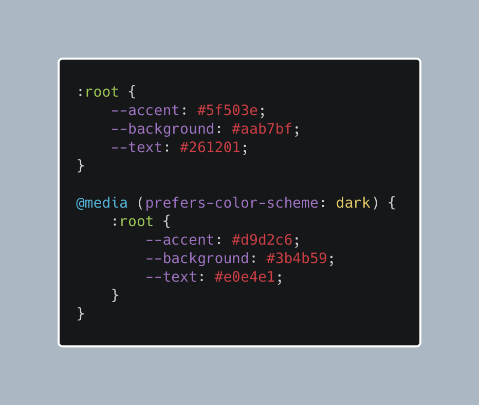 Prefers color scheme media query