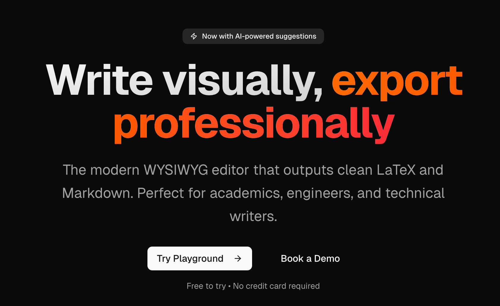 landing hero section