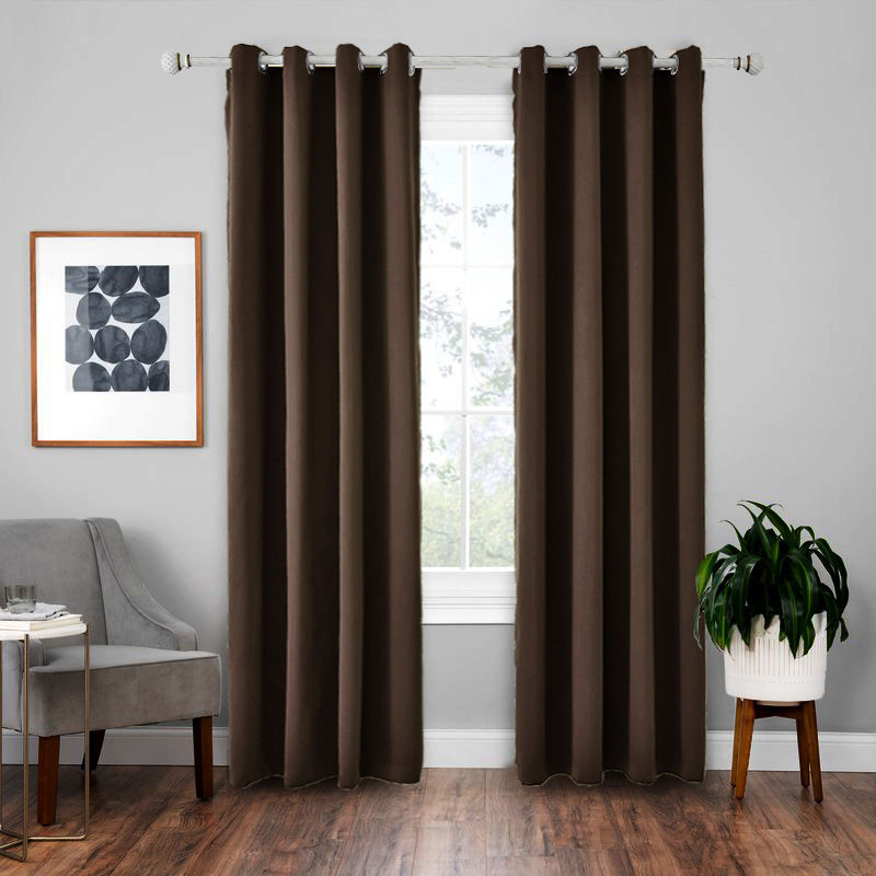 Solid color, matte finish, high-precision finished blackout curtains. - Thumbnail 3