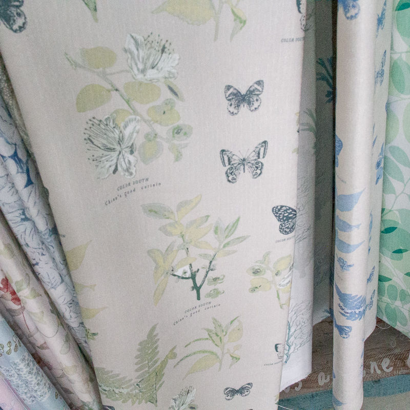 Butterfly and flower pattern digital printing curtains - Thumbnail 2