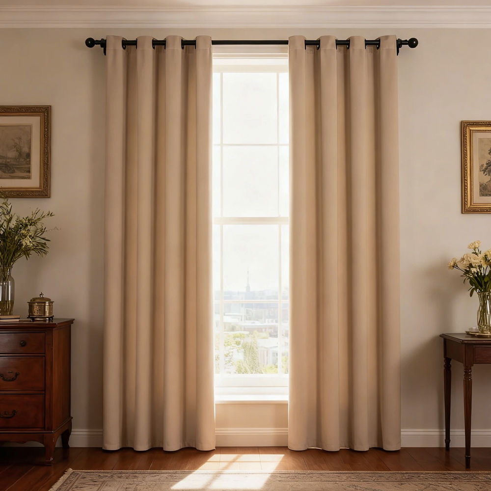 Matte solid color blackout curtains