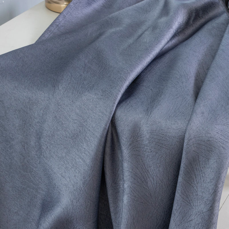 Solid color velvet embossed curtains - Thumbnail 2