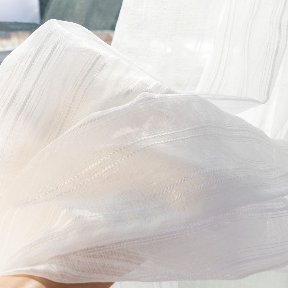 Double vertical striped jacquard curtain fabric - Thumbnail 2