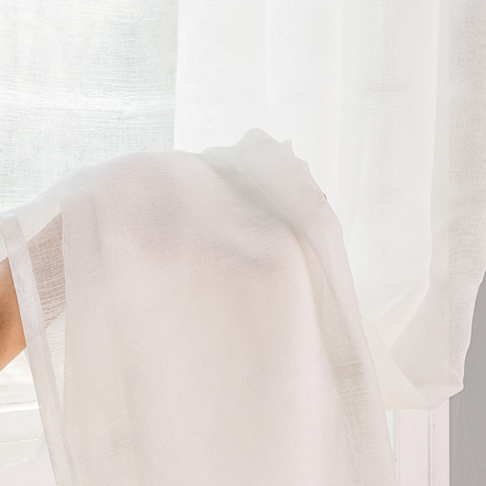 Large check jacquard curtain gauze - Thumbnail 3