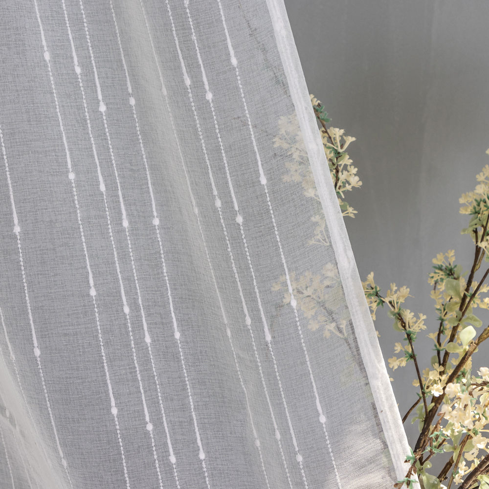 Vertical Raindrop Jacquard Sheer curtain wholesale - Thumbnail 2
