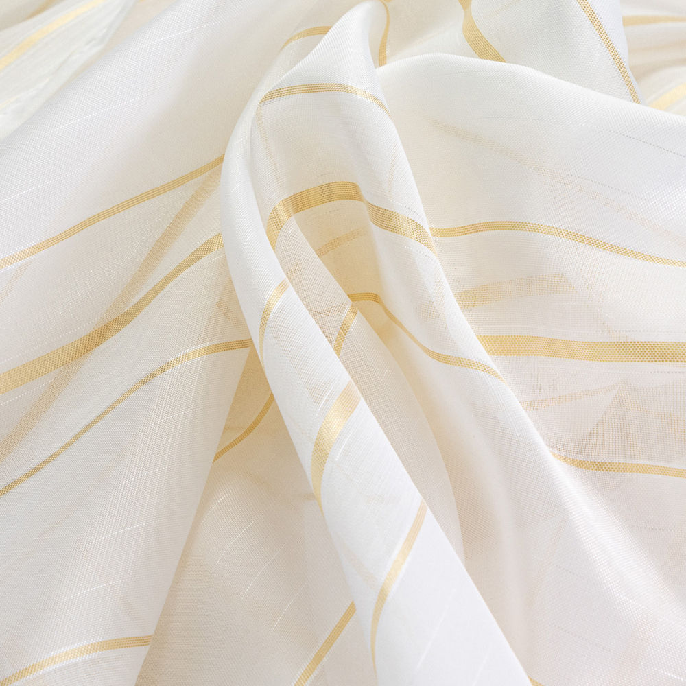 Wholesale gold three-striped jacquard white sheer curtains - Thumbnail 3
