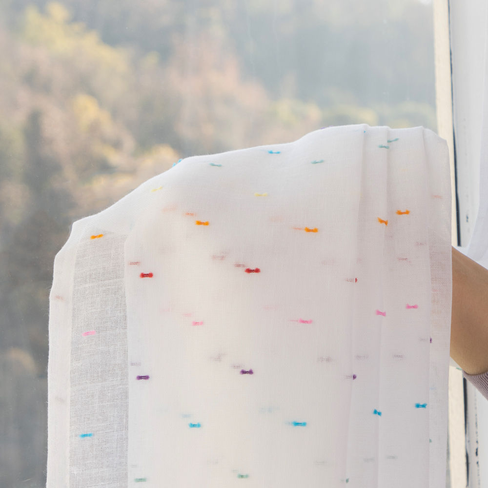 Colorful linen fabric sheer curtains - Thumbnail 2