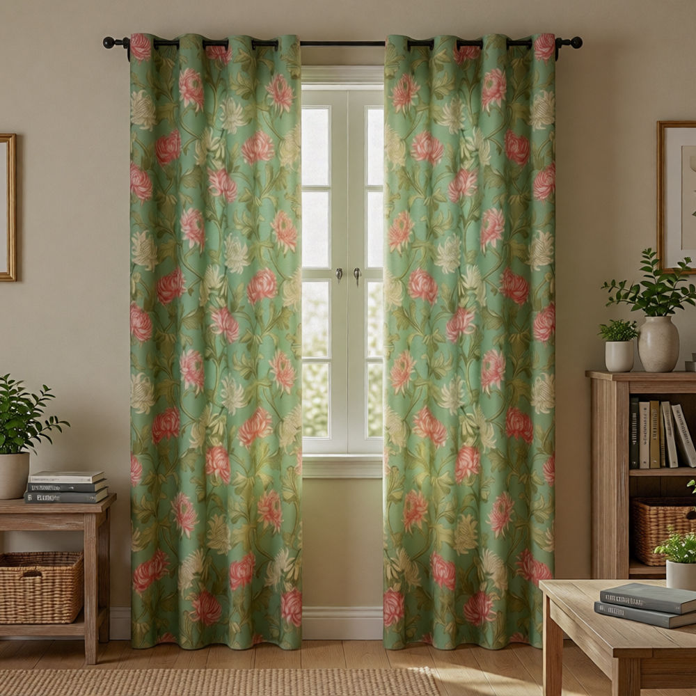 Botanical Floral Digital Printed Curtain