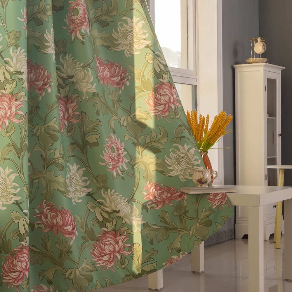 Botanical Floral Digital Printed Curtain - Thumbnail 2