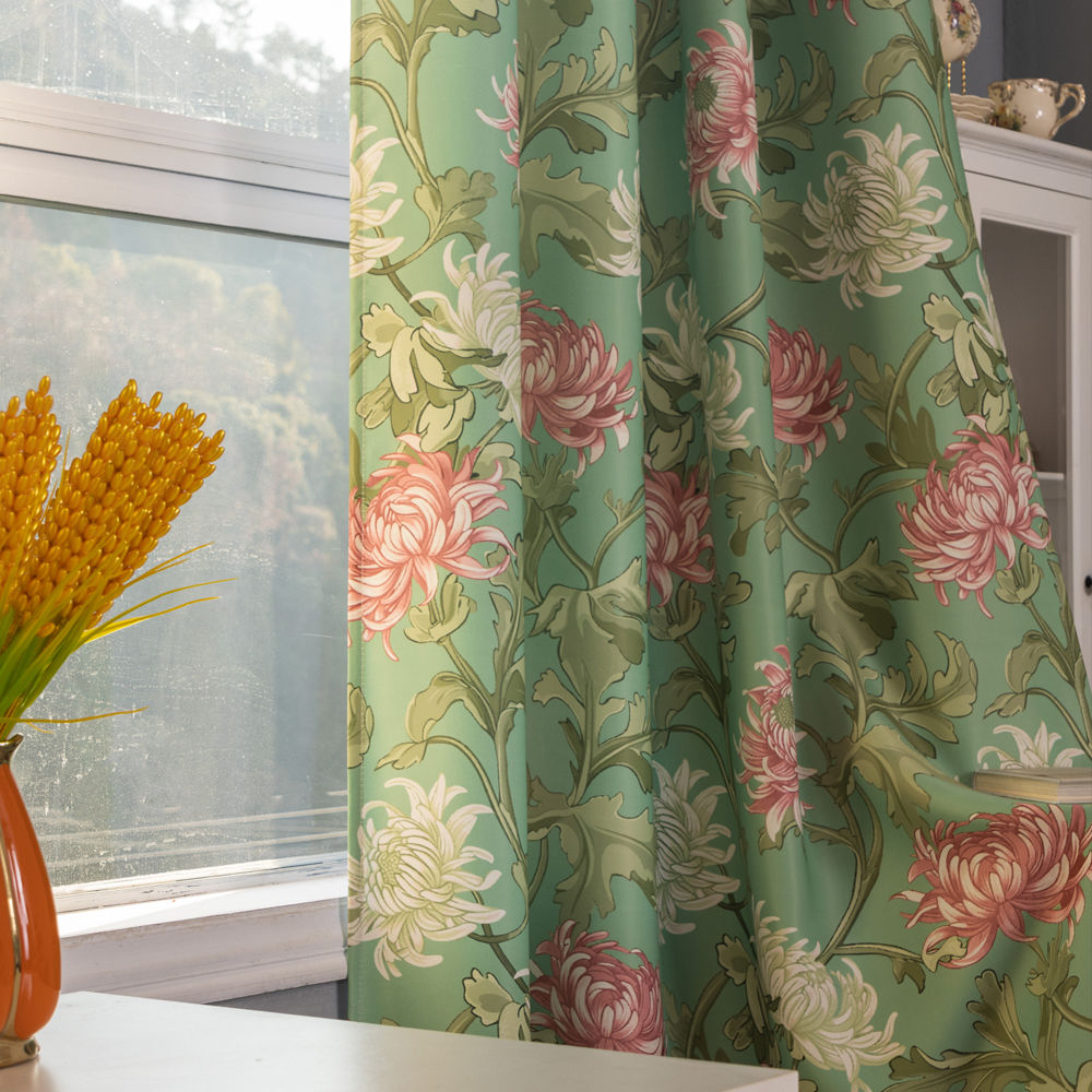 Botanical Floral Digital Printed Curtain - Thumbnail 5