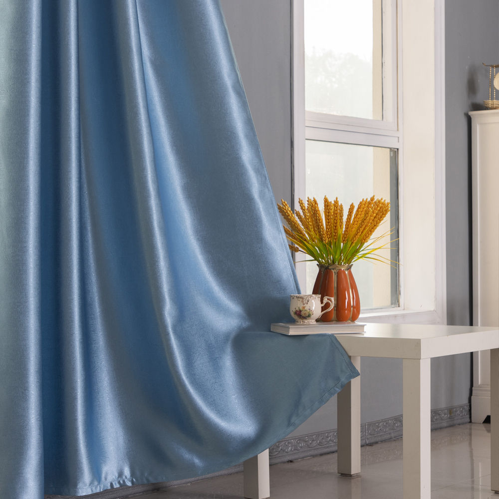 Single-Sided Gloss Embossed Blackout Curtain Fabric for Wholesale - Thumbnail 3