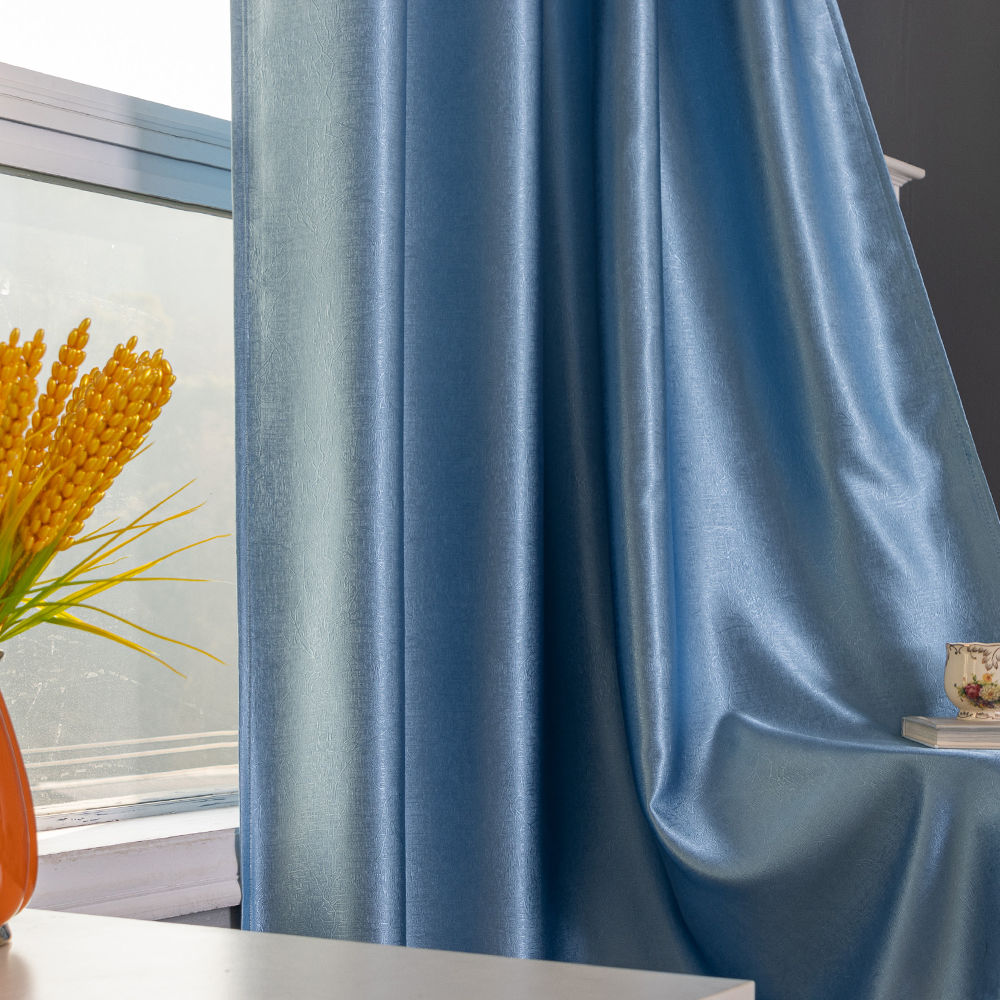 Single-Sided Gloss Embossed Blackout Curtain Fabric for Wholesale - Thumbnail 4