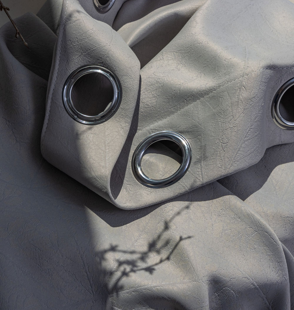 BORIGE Maple Leaf Laser Embossed Blackout Curtain – Premium Patterned Window Drapery, 100% Light Blocking, Customizable OEM/ODM - Thumbnail 2