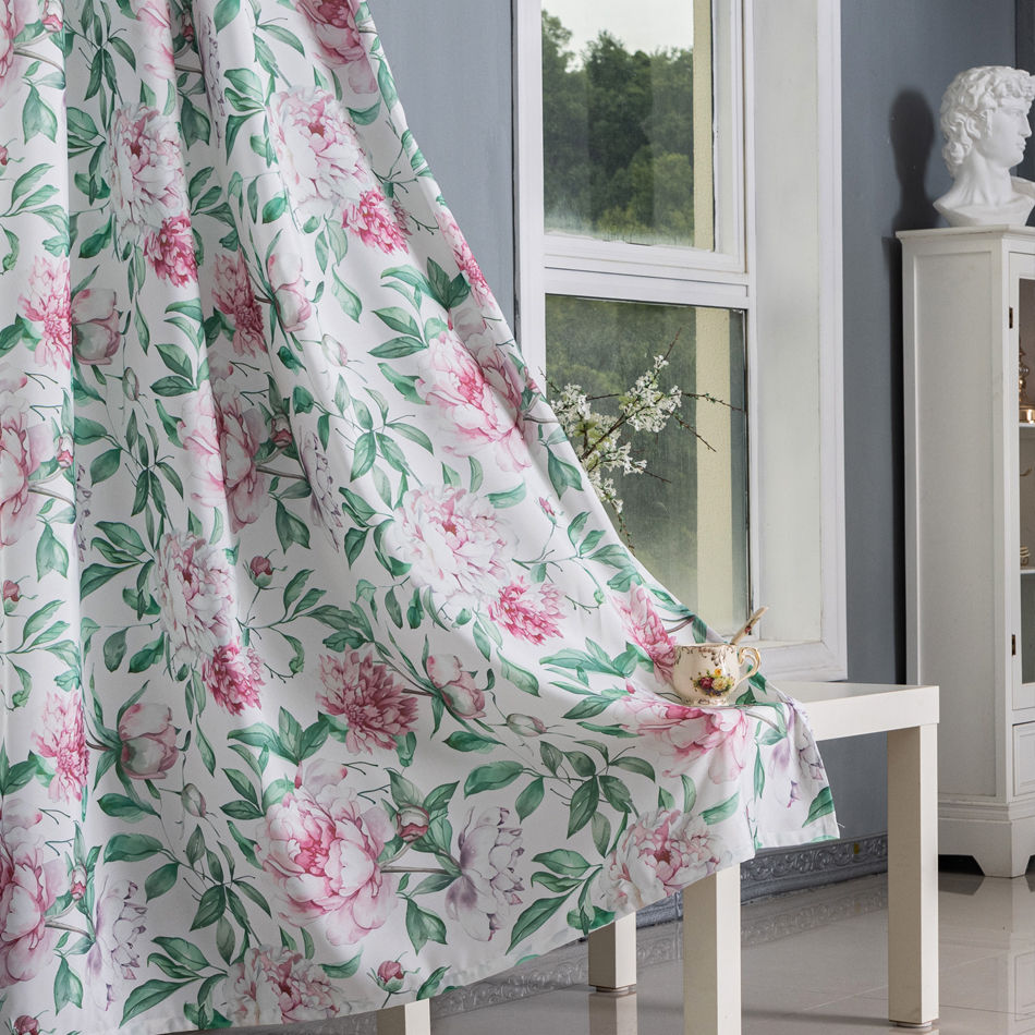 Elegant Peony Floral Curtains – Wholesale Fabric & Ready-Made 140x260cm | Custom Size Available - Thumbnail 2