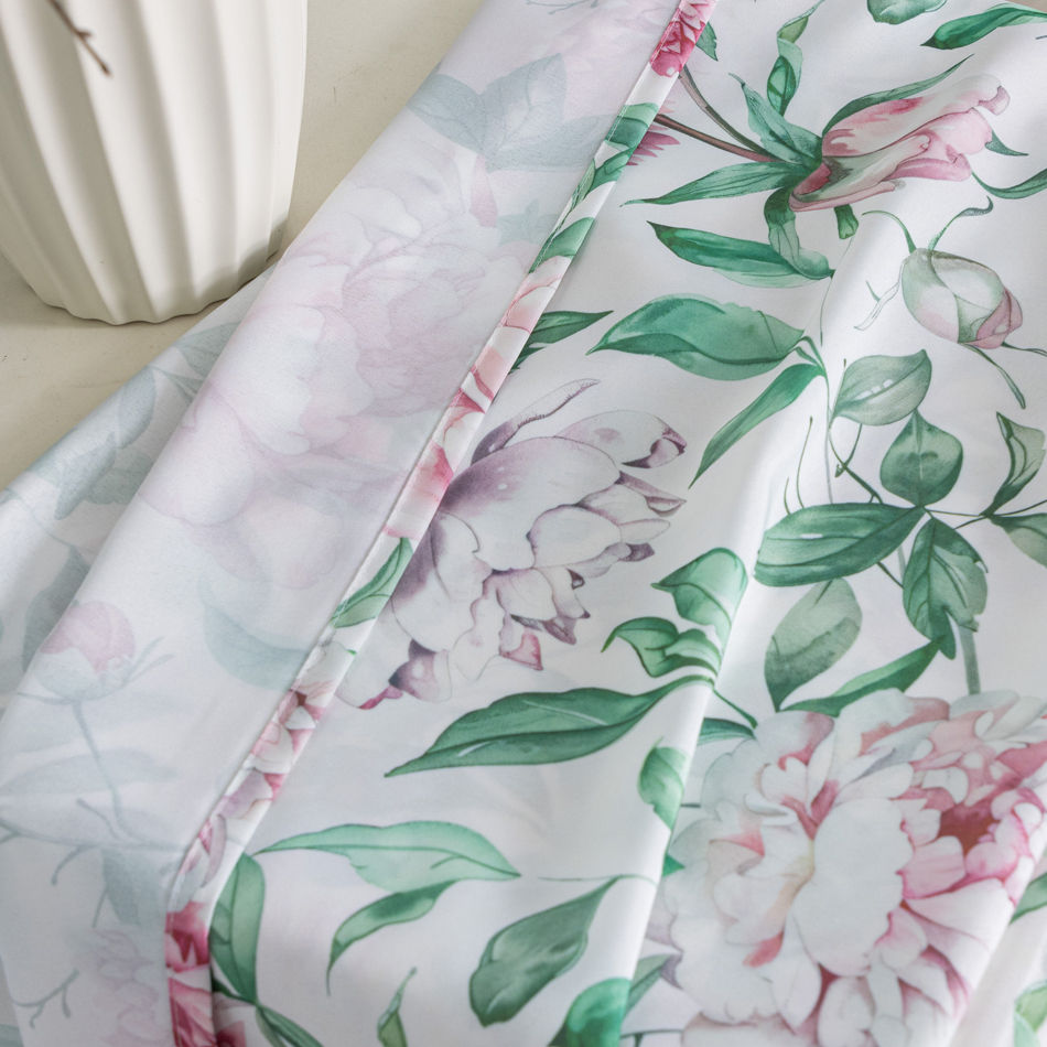 Elegant Peony Floral Curtains – Wholesale Fabric & Ready-Made 140x260cm | Custom Size Available - Thumbnail 4