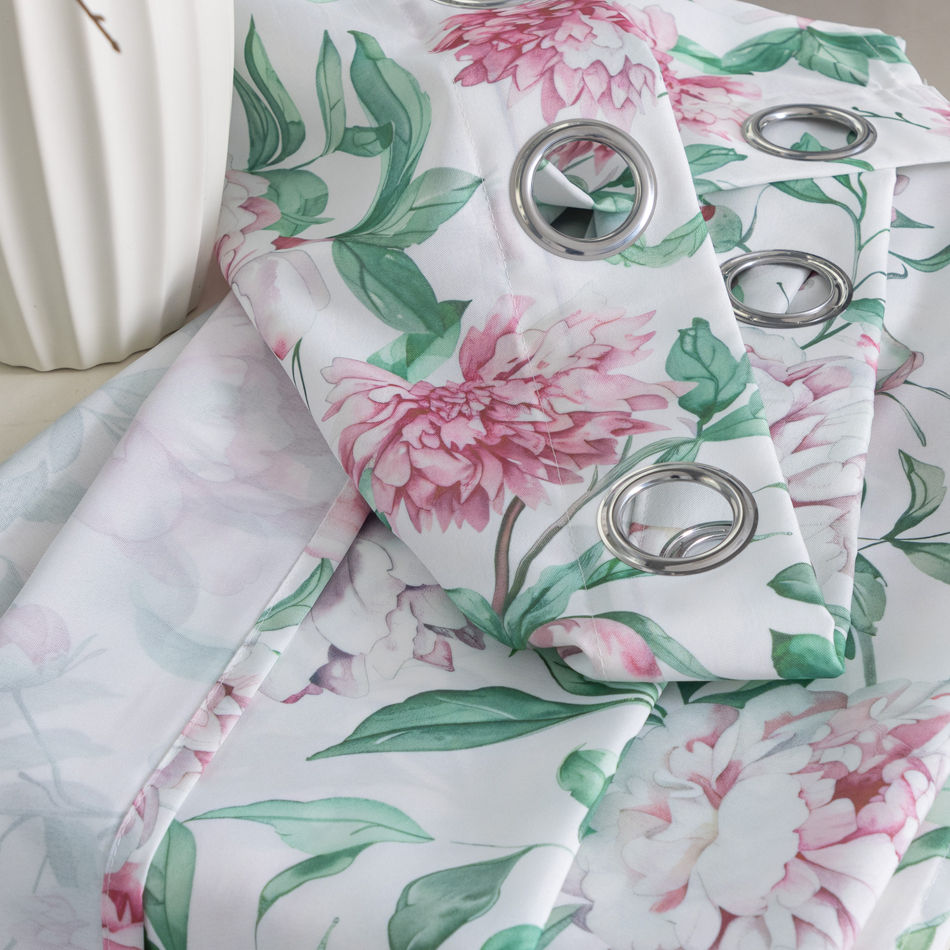Elegant Peony Floral Curtains – Wholesale Fabric & Ready-Made 140x260cm | Custom Size Available - Thumbnail 5