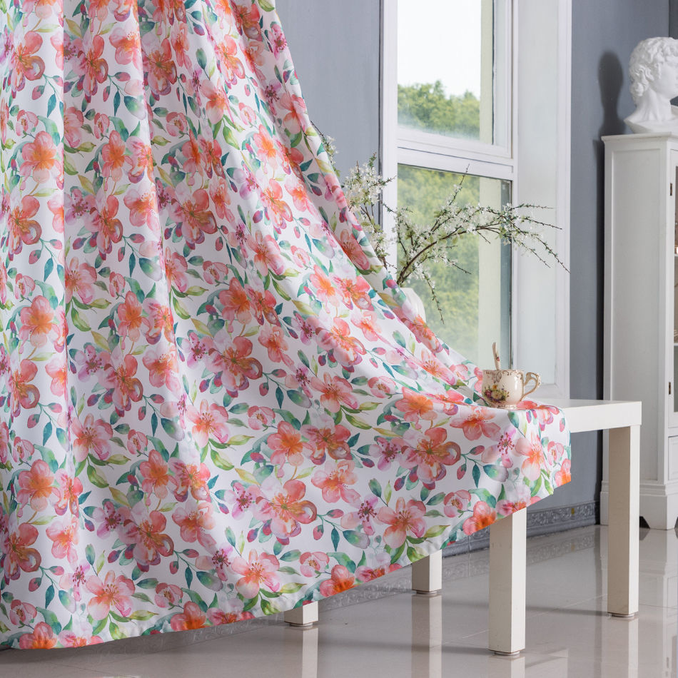 Vibrant Watercolor Floral Curtains – Wholesale Fabric & Ready-Made 140x260cm | Custom Size Available - Thumbnail 2