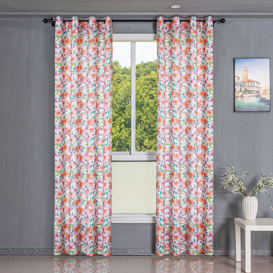 Vibrant Watercolor Floral Curtains – Wholesale Fabric & Ready-Made 140x260cm | Custom Size Available - Thumbnail 5
