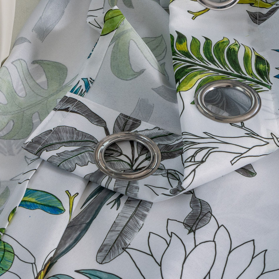Tropical Leaf Printed Curtain Fabric & Ready-Made Drapes for Wholesale - Thumbnail 5