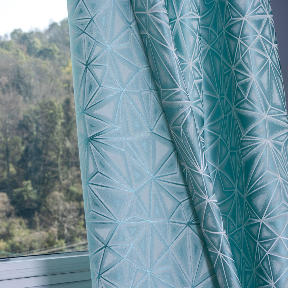 Jacquard Geometric Curtains – Modern Blackout Window Curtains Wholesale | BORIGE - Thumbnail 3