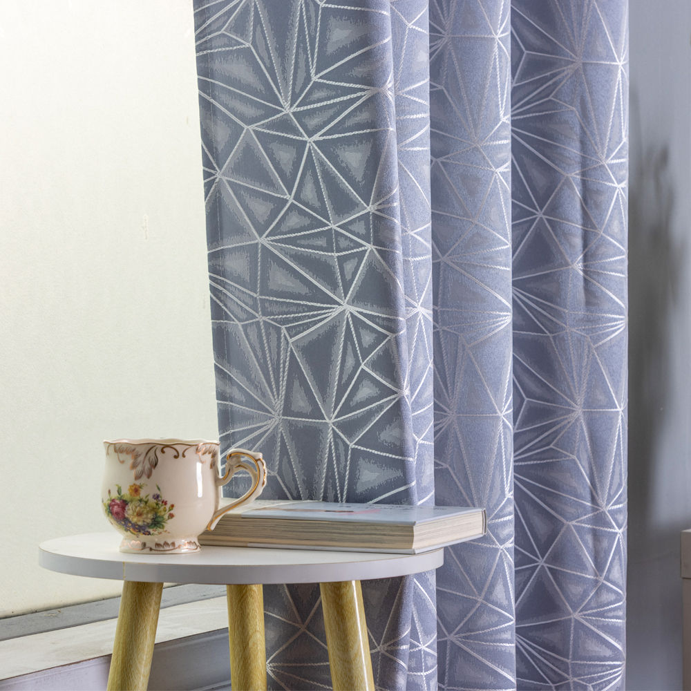 Jacquard Geometric Curtains – Modern Blackout Window Curtains Wholesale | BORIGE - Image 1