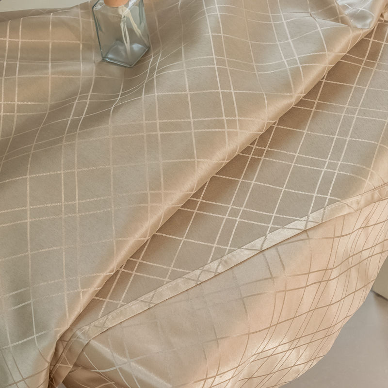 Borige Modern Geometric Plaid Curtain Fabric | Factory Bulk Wholesale & Container-Level Sourcing - Wholesale Curtains | Borige